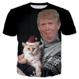 YX GIRL 3D Print Trump Chritmas T shirt